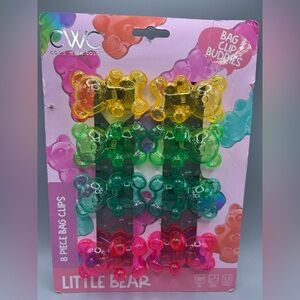 Cook With Color Neon MULTICOLOR GUMMY BEAR Magnetic Bag Clips NEW